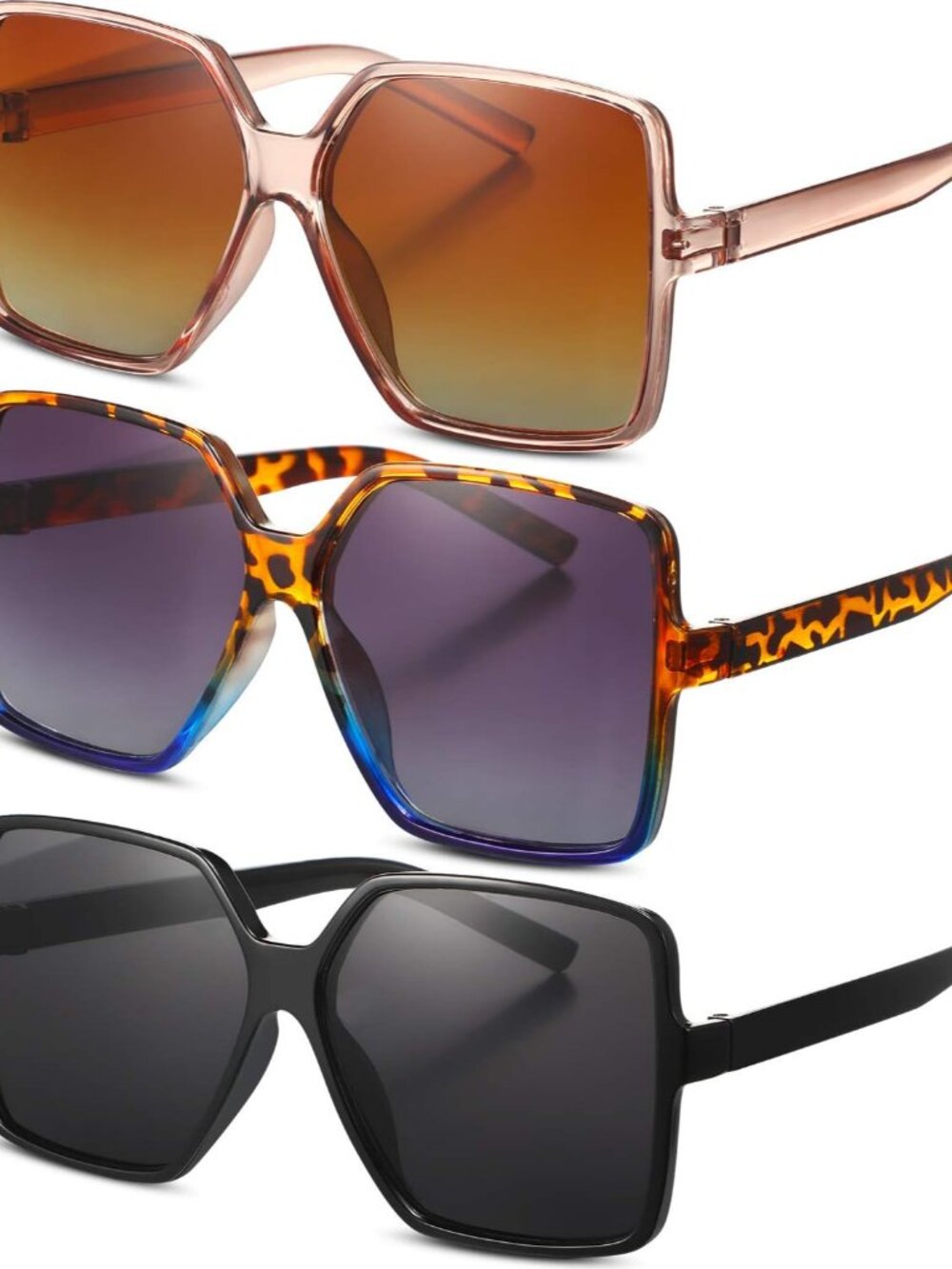 Fashionable Oversized Square Sunglasses with Polarized Lenses – 3 Chic Options